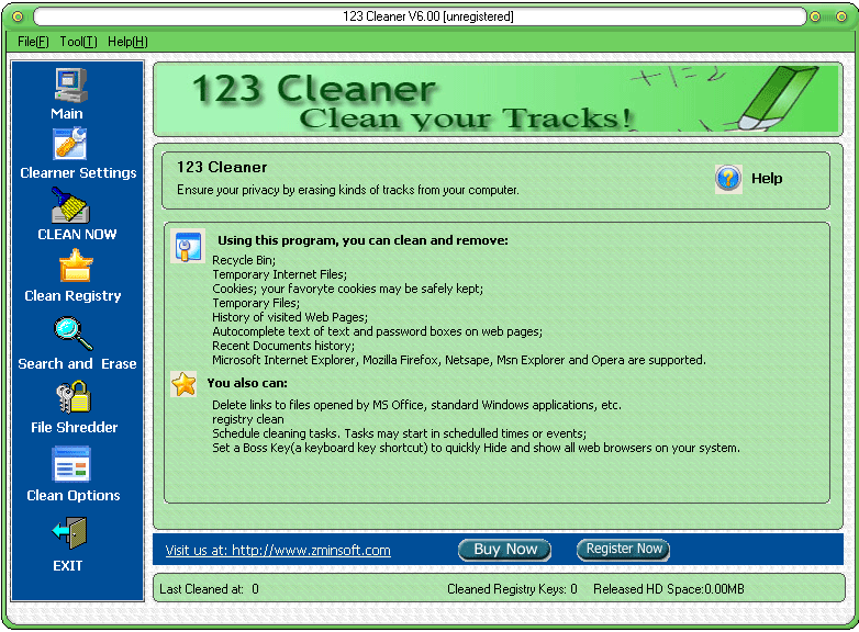 123 Cleaner Screenshot